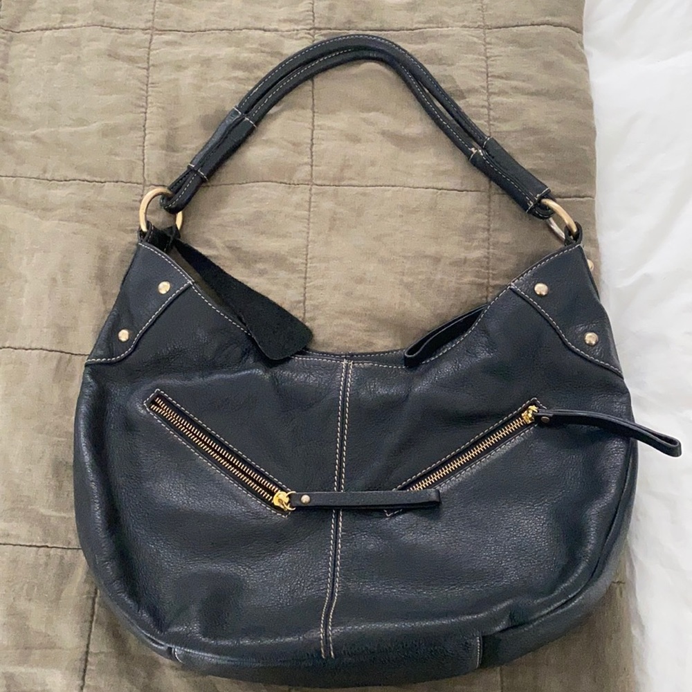 Barney’s Leather Hobo Bag in Black